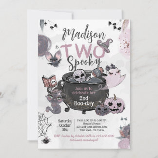 TWO Spooky 2nd Birthday Halloween Einladung