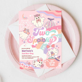 Two Spooky Halloween Groovy Daisy 2nd Birthday  Einladung