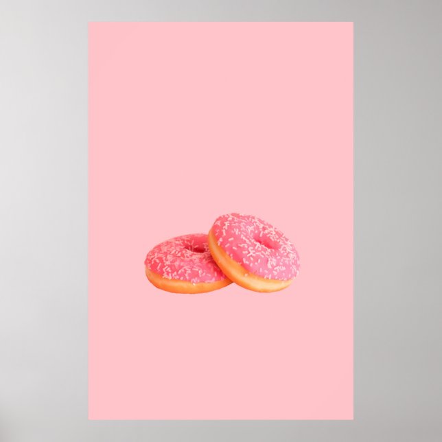 TWO STRAWBERRY DOUGHNUTS WITH SPRINKLES POSTER (Vorne)