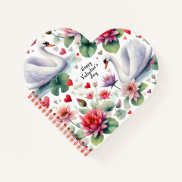 Two swans for valentine's day notizbuch