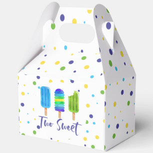 Two Sweet 2. Geburtstag blau grün Geschenkschachtel