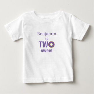 Two Sweet 2nd Birthday Purple Donut Baby T-shirt