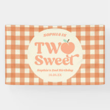 Two Sweet Peach Fruit Second 2nd Birthday Party