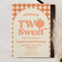 Two Sweet Peach Orange Pink 2nd Birthday Party