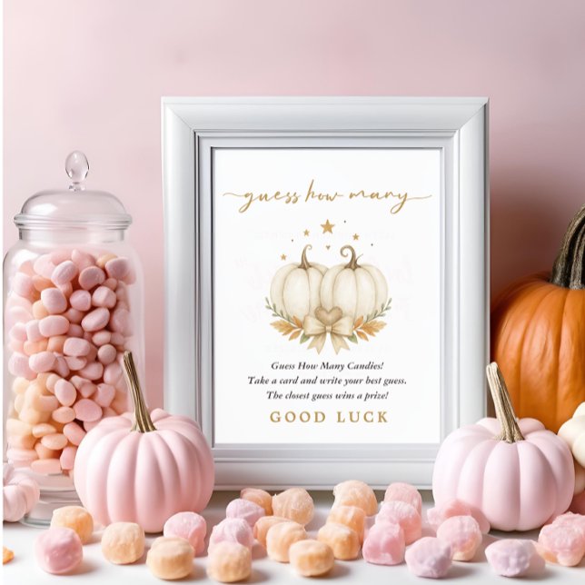Two Sweet Pumpkins Twin Baby Shower Guess How Many Poster (Von Creator hochgeladen)