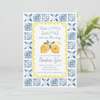 Two Sweeties Lemon Baby Shower, Twins Baby Shower Einladung
