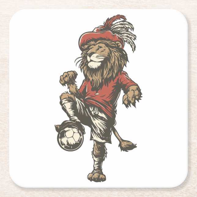 Two‑Tailed Lion Striker Rechteckiger Pappuntersetzer (Vorderseite)