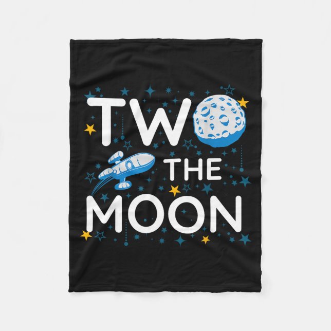 Two The Moon 2nd Planets Lover Birthday Space Rock Fleecedecke (Vorderseite)