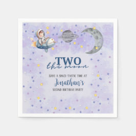 Two The Moon Boy Space Rakete 2. Geburtstag Serviette