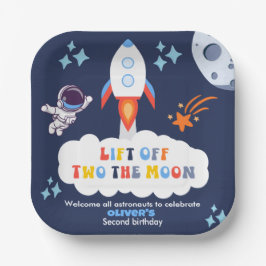 Two The Moon Boy Space Rocket Lift Off 2nd Bday Pappteller