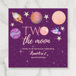 Two The Moon Girl Space Pink Planets 2nd Bday Geschenkanhänger