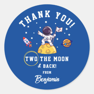 Two The Moon Jungen Geburtstag Danke Runder Aufkleber