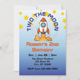 Two The Moon, Rocket 2nd Birthday Invitation