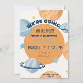 Two The Moon Second Birthday Invitation Einladung