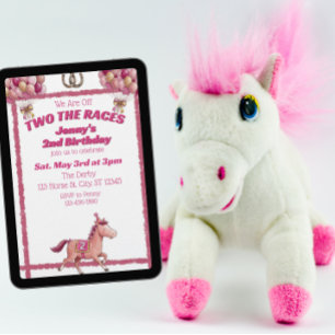 Two The Races, Pink Horse 2. Geburtstag Einladung