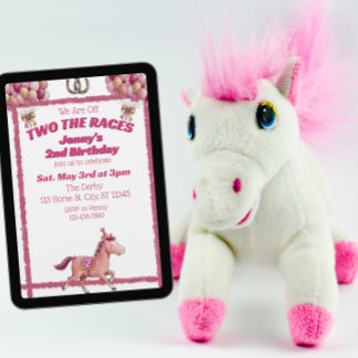 Two The Races, Pink Horse 2. Geburtstag Einladung