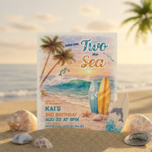 TWO the Sea Retro Surf Beach Birthday 