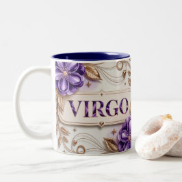 Two Tone Blau Weiße Creme Lila Jungfrau Tasse