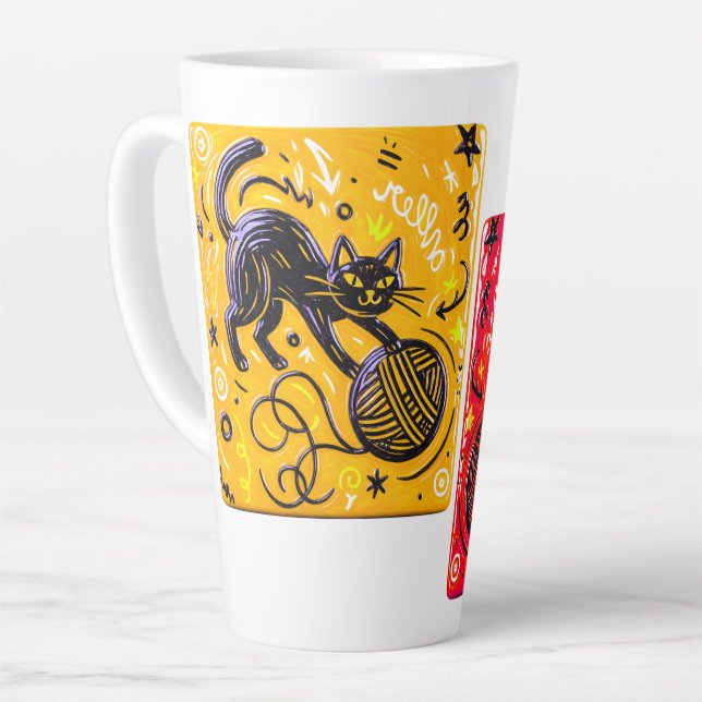 Two-Tone Cat Latte Milchtasse (Linke Ecke)