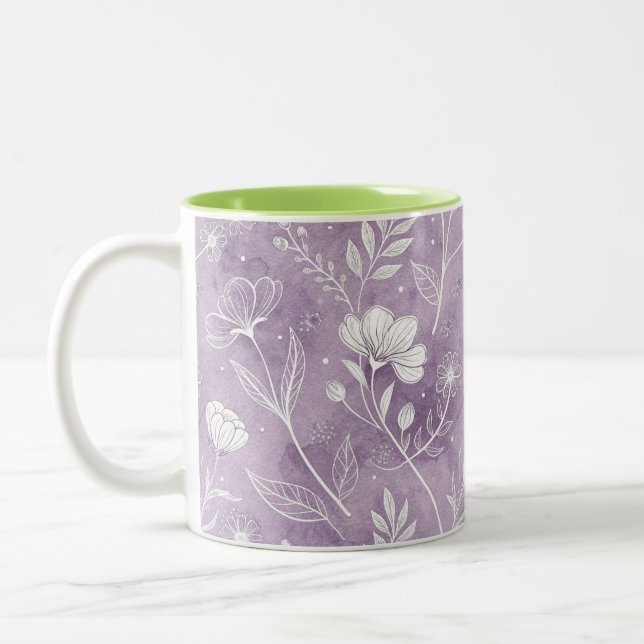 Two-Tone Dreamy Floral Mug Zweifarbige Tasse (Links)