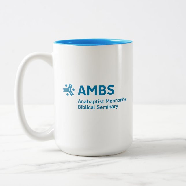 Two-tone mug with AMBS logo (Gauche)