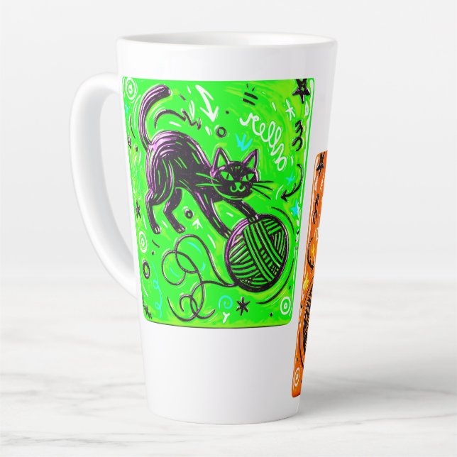 Two-Tone Neon Cat Milchtasse (Linke Ecke)