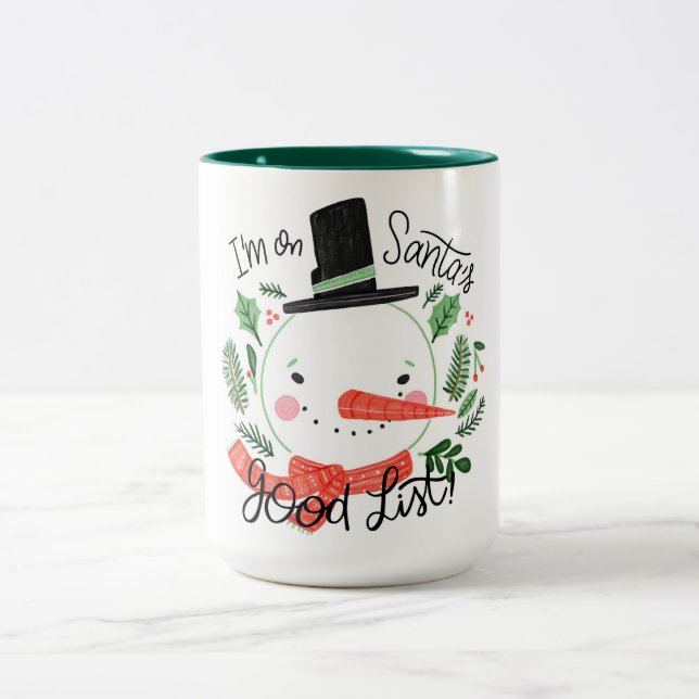 Two-Tone-Weihnachtskaffee-Tasse Zweifarbige Tasse (Mittel)