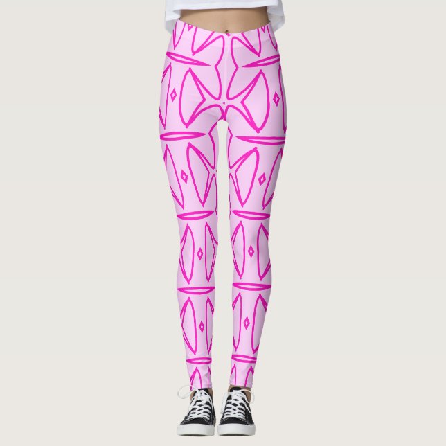 Two Toned Pink Pattern Leggings (Vorderseite)
