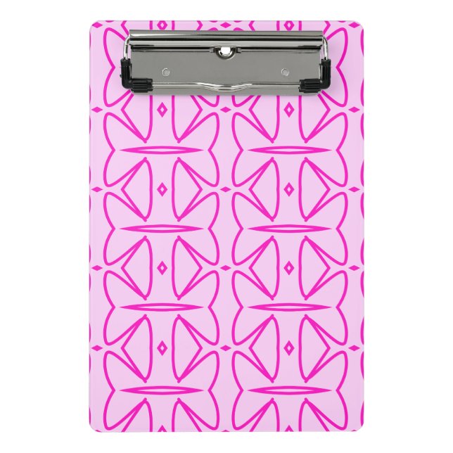 Two Toned Pink Pattern Mini Clipboard Mini Klemmbrett (Vorderseite)