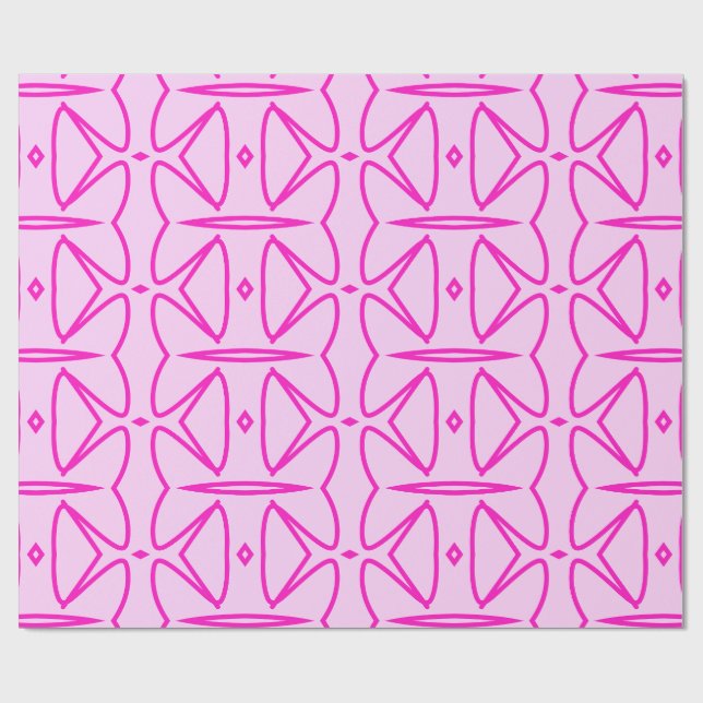 Two Toned Pink Pattern Wrapping Paper Geschenkpapier (Flach)