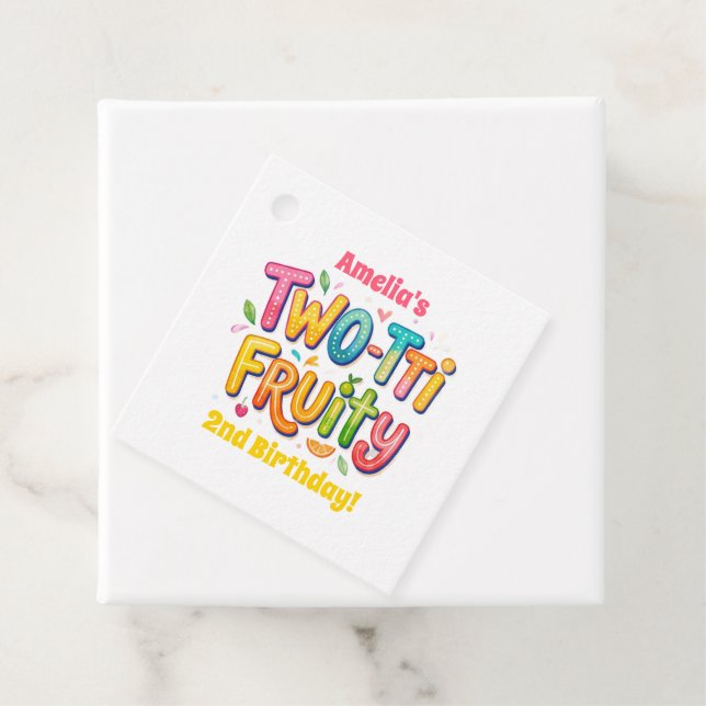 Two-tti Fruity 2nd Birthday Party Geschenkanhänger (Beispiel)