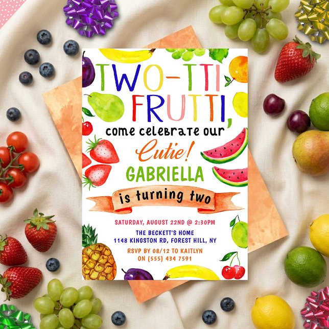 Two-tti Frutti 2. Geburtstag Einladungen (Von Creator hochgeladen)
