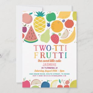 Two-tti Frutti Fruit Geburtstagsparty 2. Tutti Einladung