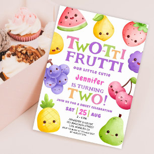 Two-tti Frutti! Little Süsse Frucht 2. Geburtstag Einladung
