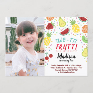 Two-tti Frutti Tutti Frutti Sommer Geburtstag Foto Einladung