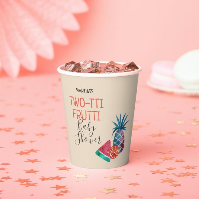 Two-tti Frutti Twins Baby Shower Paper Cup Pappbecher (Insitu)