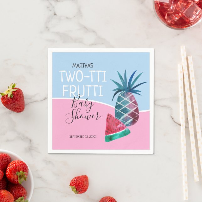 Two-tti Frutti Twins Baby Shower Serviette (Beispiel)