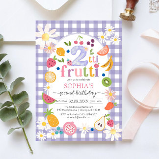 Two-tti Frutti Twotti Fruit Tropical 2nd Birthday  Einladung