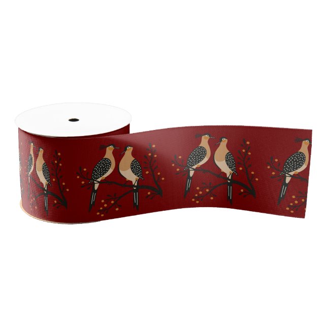 Two Turtle Doves Cut-Out Stencil Retro Style 7 Ripsband (Spule)