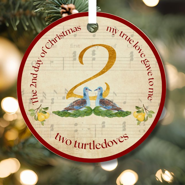 Two Turtledoves 2nd day of Christmas Ornament Aus Metall (Von Creator hochgeladen)
