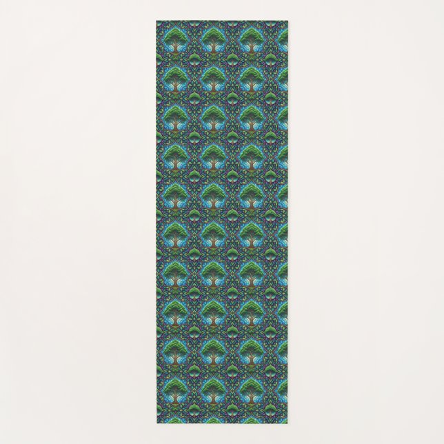 Two white panels display a vertical and horizontal yogamatte (Vorderseite)