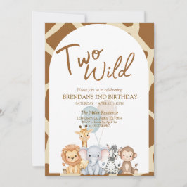Two Wild Birthday Invitation Einladung