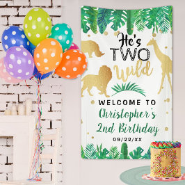 Two Wild Boys Zweite Geburtstagsparty Willkommen Banner