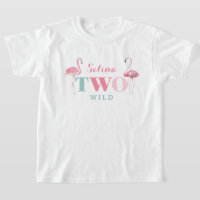 TWO Wild Flamant rose 2e anniversaire T-shirt fête