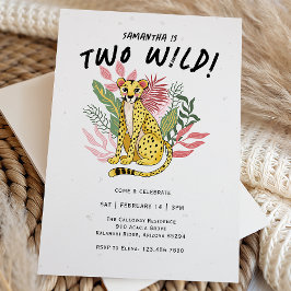 Two Wild Party Animals Cheetah Kids Birthday Party Einladung
