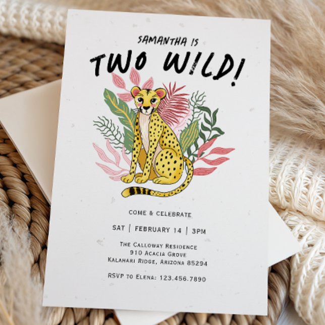 Two Wild Party Animals Cheetah Kids Birthday Party Einladung (Von Creator hochgeladen)