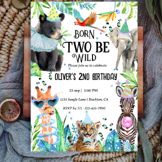 Two Wild Safari 2. Geburtstag Einladung