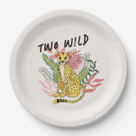 Two Wild Safari Pink Cheetah Kids Birthday Party Pappteller