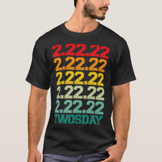TWOSDAY 22. Februar 2022 Funny 2222 Retro Vinta T-Shirt