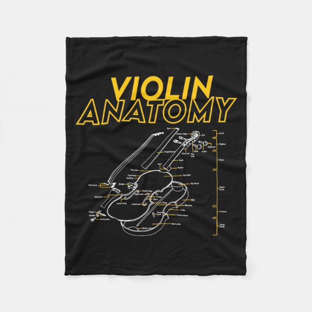 Twoset Violin Violin Anatomie Zeichnung Diagramm L Fleecedecke (Vorderseite)